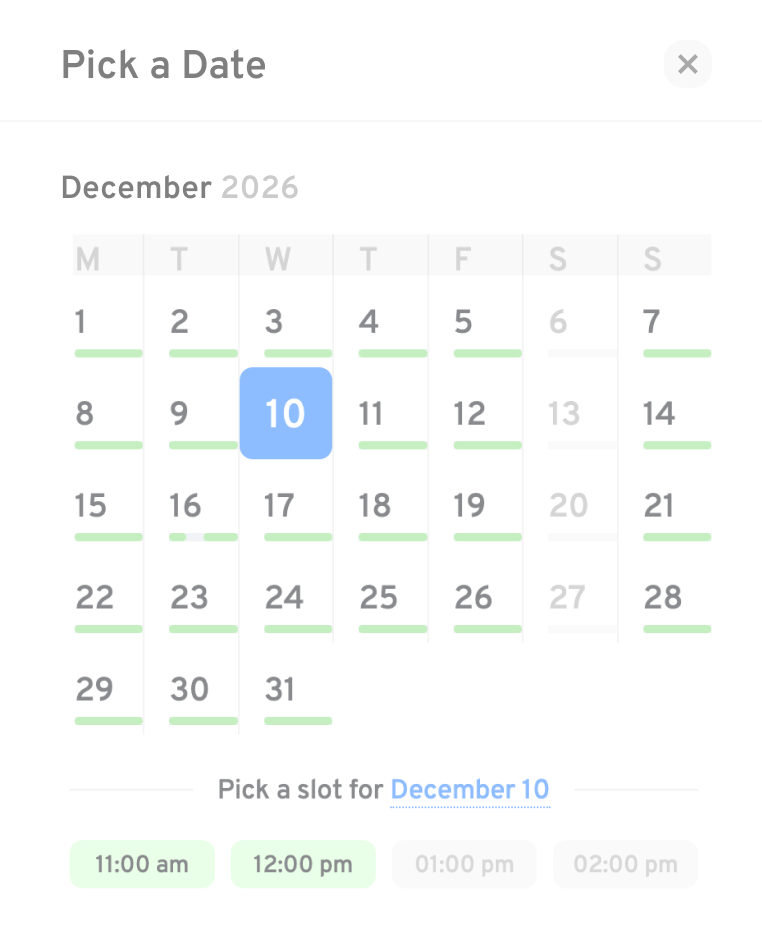 Booking Calendar